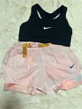 Bundle Nike Pink and Yellow Athletic Shorts Lig And black sport bra